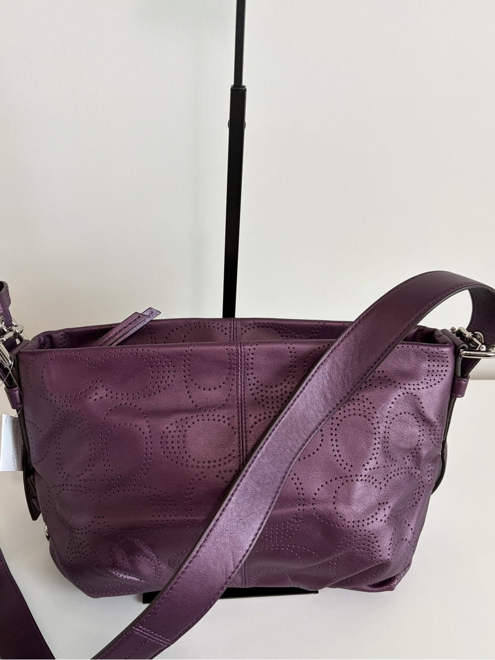 Coach Perforated Leather East/West Crossbody Bag